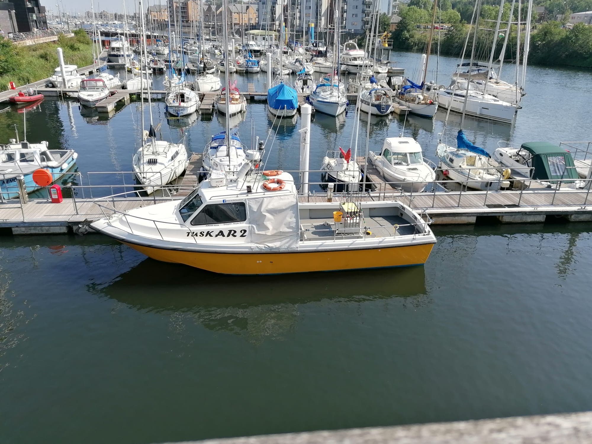 Tuskar 3 viewed from the pontoon at Cardiff Marina